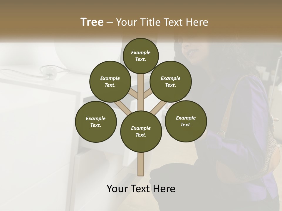 A Woman Is Looking At A Piece Of Furniture PowerPoint Template