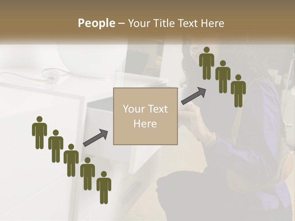 A Woman Is Looking At A Piece Of Furniture PowerPoint Template