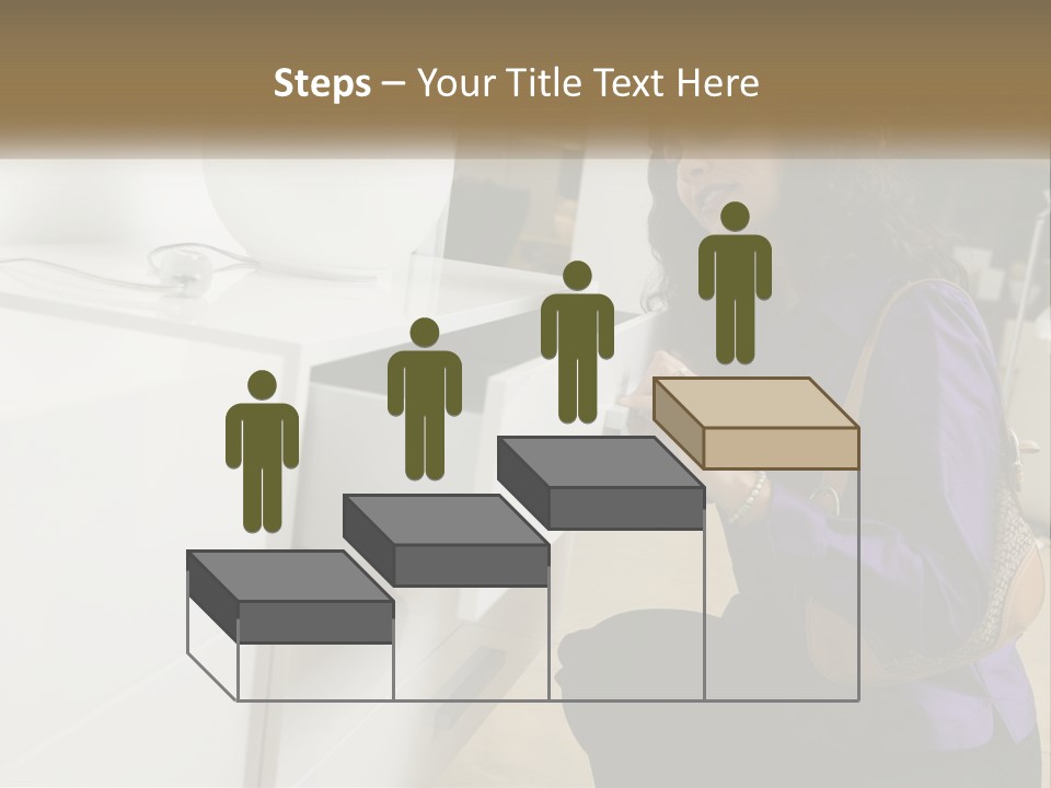 A Woman Is Looking At A Piece Of Furniture PowerPoint Template