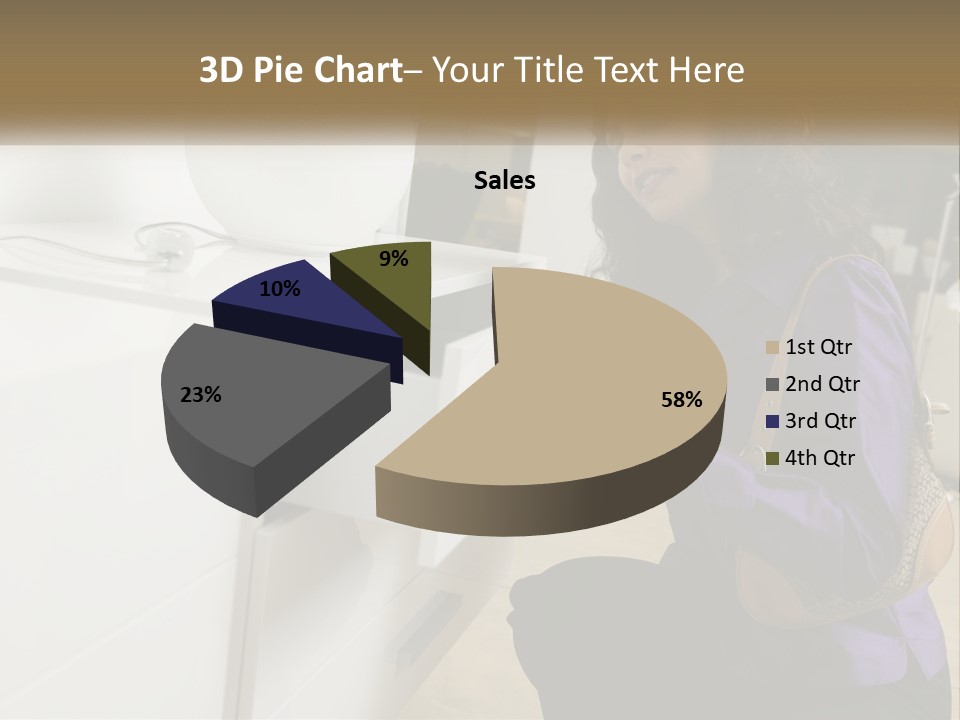 A Woman Is Looking At A Piece Of Furniture PowerPoint Template