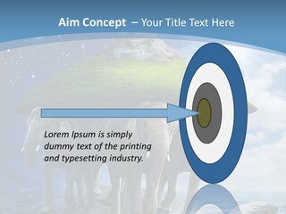 A Group Of Elephants Standing On Top Of A Turtle PowerPoint Template