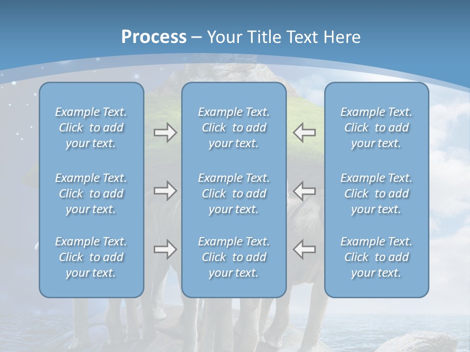 A Group Of Elephants Standing On Top Of A Turtle PowerPoint Template