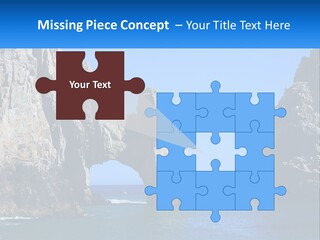 A Large Rock Formation In The Middle Of A Body Of Water PowerPoint Template