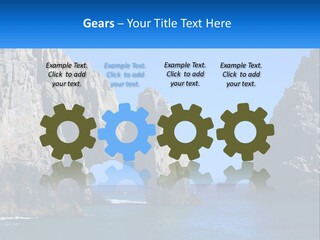 A Large Rock Formation In The Middle Of A Body Of Water PowerPoint Template