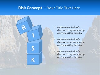A Large Rock Formation In The Middle Of A Body Of Water PowerPoint Template