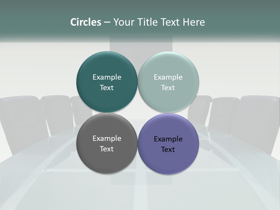 A Glass Conference Table With Black Leather Chairs PowerPoint Template