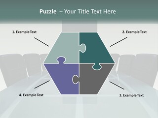 A Glass Conference Table With Black Leather Chairs PowerPoint Template