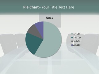 A Glass Conference Table With Black Leather Chairs PowerPoint Template