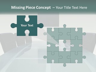 A Glass Conference Table With Black Leather Chairs PowerPoint Template