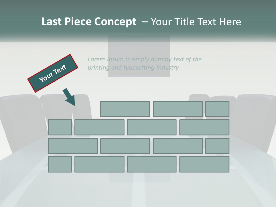 A Glass Conference Table With Black Leather Chairs PowerPoint Template