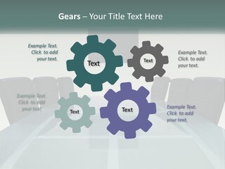 A Glass Conference Table With Black Leather Chairs PowerPoint Template