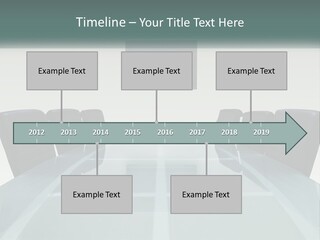 A Glass Conference Table With Black Leather Chairs PowerPoint Template