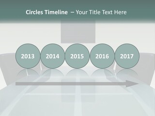 A Glass Conference Table With Black Leather Chairs PowerPoint Template