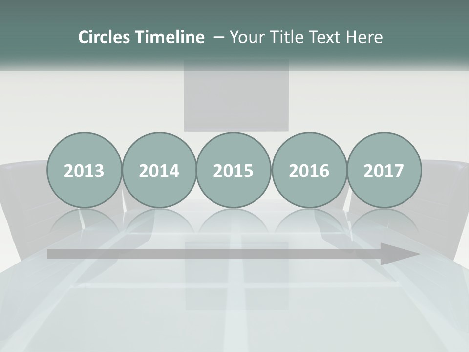 A Glass Conference Table With Black Leather Chairs PowerPoint Template