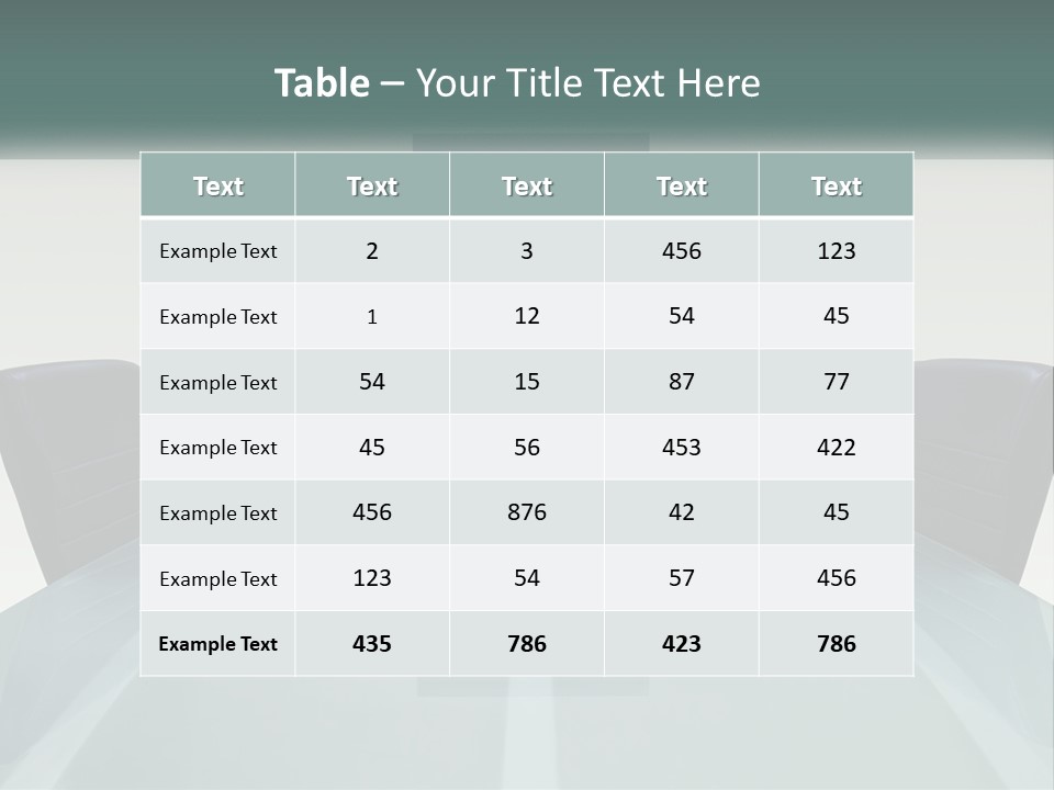 A Glass Conference Table With Black Leather Chairs PowerPoint Template