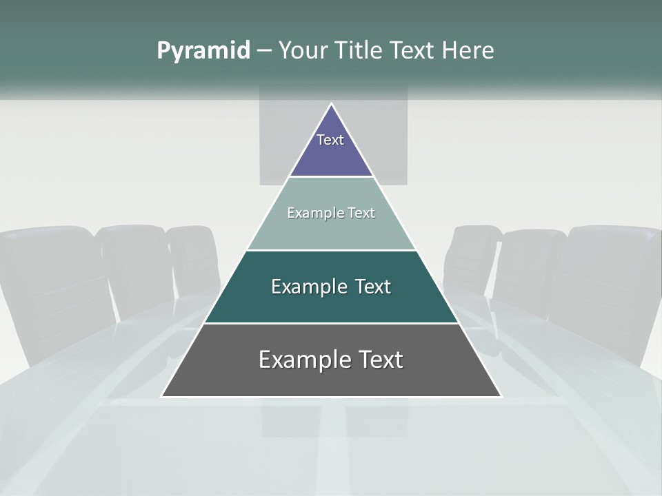A Glass Conference Table With Black Leather Chairs PowerPoint Template