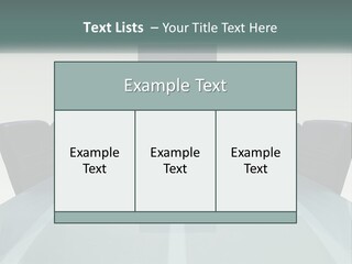 A Glass Conference Table With Black Leather Chairs PowerPoint Template