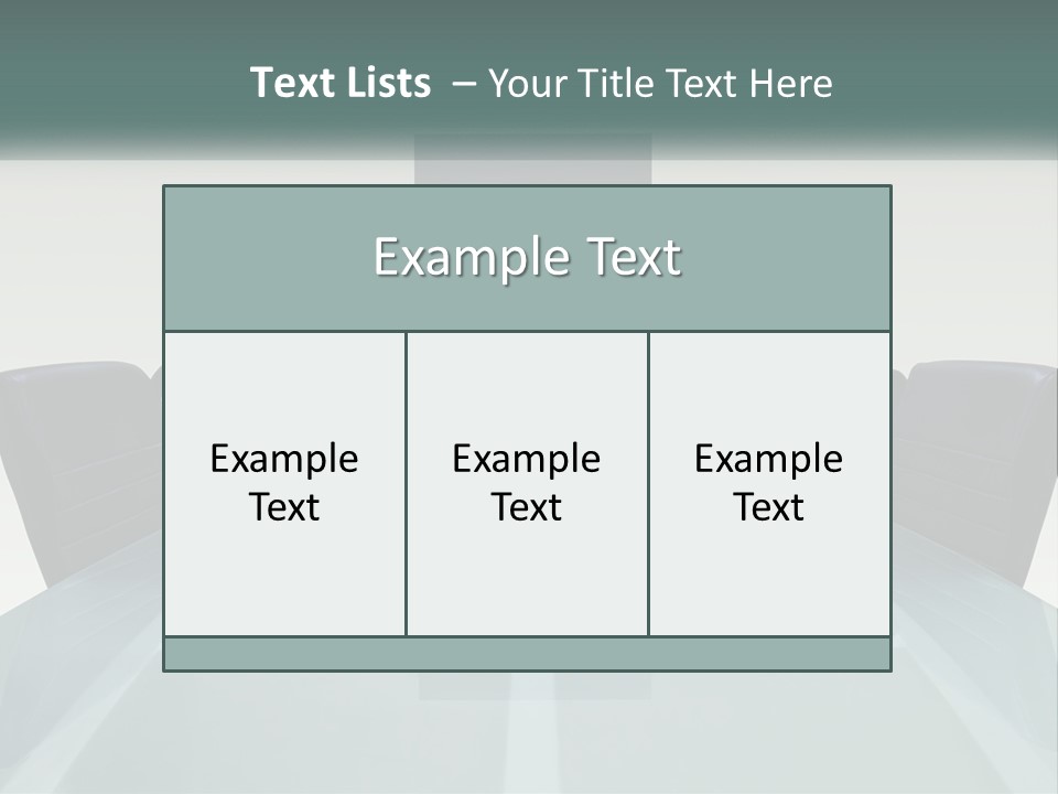 A Glass Conference Table With Black Leather Chairs PowerPoint Template