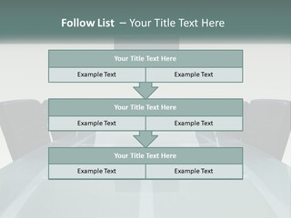 A Glass Conference Table With Black Leather Chairs PowerPoint Template