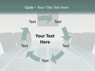 A Glass Conference Table With Black Leather Chairs PowerPoint Template