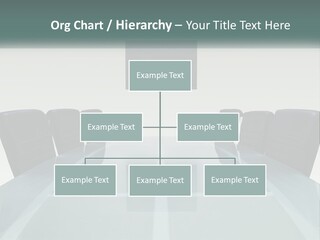 A Glass Conference Table With Black Leather Chairs PowerPoint Template