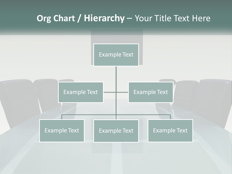 A Glass Conference Table With Black Leather Chairs PowerPoint Template