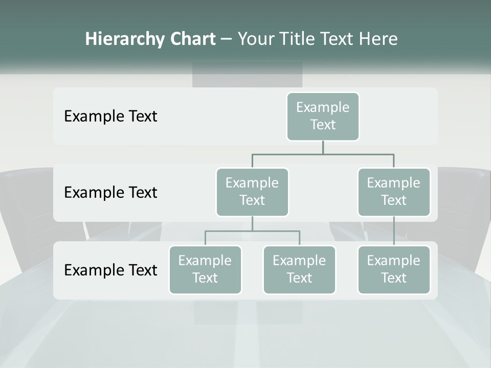A Glass Conference Table With Black Leather Chairs PowerPoint Template