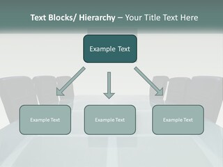A Glass Conference Table With Black Leather Chairs PowerPoint Template
