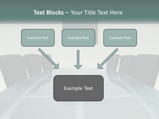 A Glass Conference Table With Black Leather Chairs PowerPoint Template