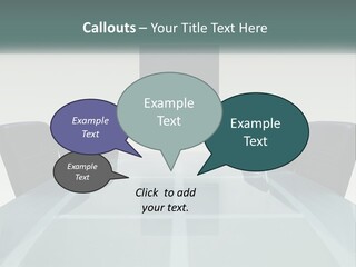 A Glass Conference Table With Black Leather Chairs PowerPoint Template