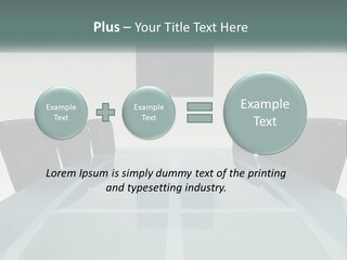A Glass Conference Table With Black Leather Chairs PowerPoint Template