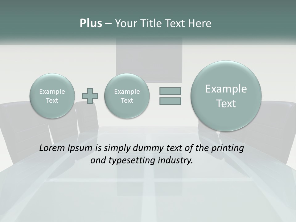 A Glass Conference Table With Black Leather Chairs PowerPoint Template