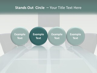 A Glass Conference Table With Black Leather Chairs PowerPoint Template