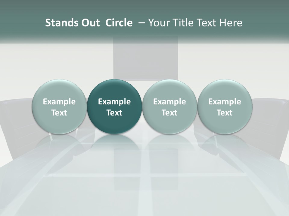 A Glass Conference Table With Black Leather Chairs PowerPoint Template