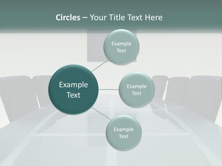 A Glass Conference Table With Black Leather Chairs PowerPoint Template