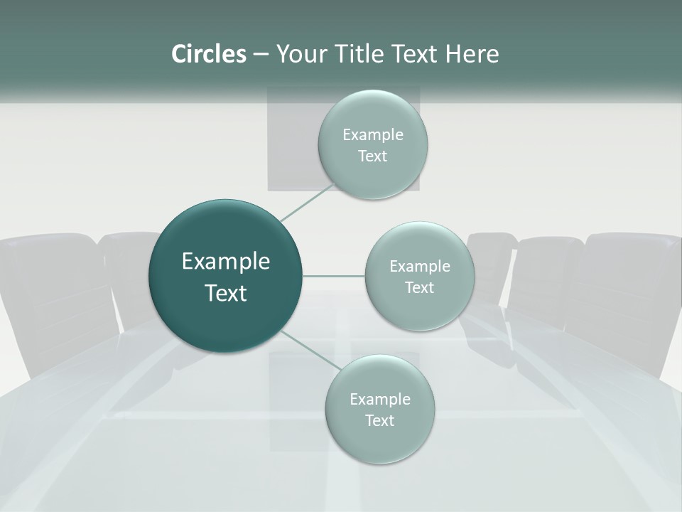 A Glass Conference Table With Black Leather Chairs PowerPoint Template