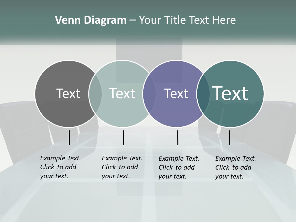A Glass Conference Table With Black Leather Chairs PowerPoint Template