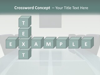 A Glass Conference Table With Black Leather Chairs PowerPoint Template