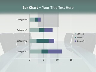 A Glass Conference Table With Black Leather Chairs PowerPoint Template