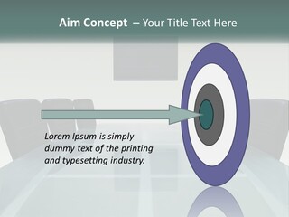 A Glass Conference Table With Black Leather Chairs PowerPoint Template