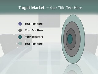 A Glass Conference Table With Black Leather Chairs PowerPoint Template