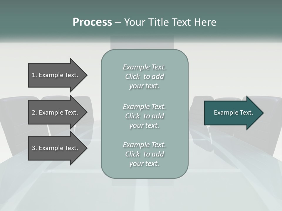 A Glass Conference Table With Black Leather Chairs PowerPoint Template