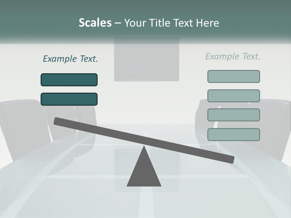 A Glass Conference Table With Black Leather Chairs PowerPoint Template