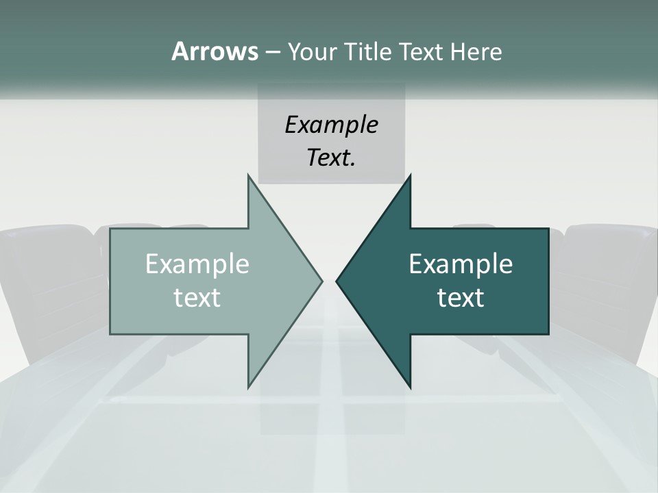 A Glass Conference Table With Black Leather Chairs PowerPoint Template