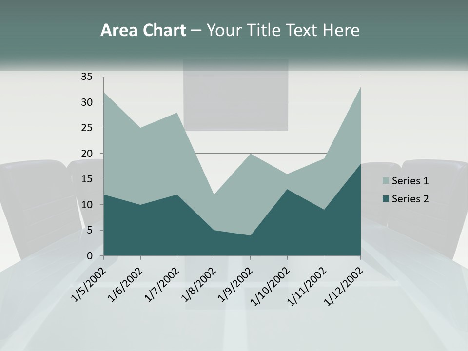 A Glass Conference Table With Black Leather Chairs PowerPoint Template