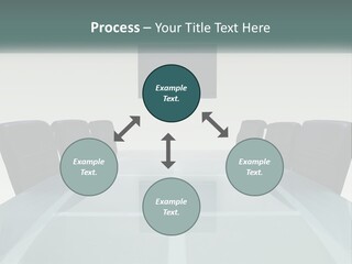 A Glass Conference Table With Black Leather Chairs PowerPoint Template