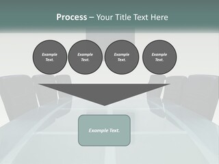 A Glass Conference Table With Black Leather Chairs PowerPoint Template