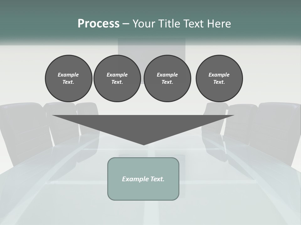 A Glass Conference Table With Black Leather Chairs PowerPoint Template