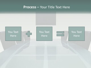A Glass Conference Table With Black Leather Chairs PowerPoint Template