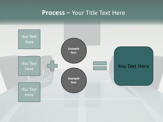 A Glass Conference Table With Black Leather Chairs PowerPoint Template